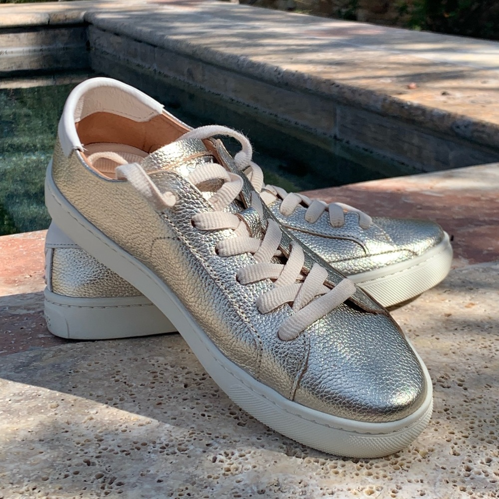 🔥👟 - Soludos Ibiza Platform Sneaker - Metallic Rose Gold - Size 7.5